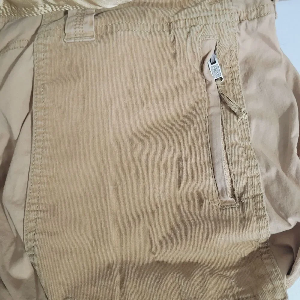 Abercrombie & Fitch XL cargo pants belt corduroy beige y2k 90s baggy satin